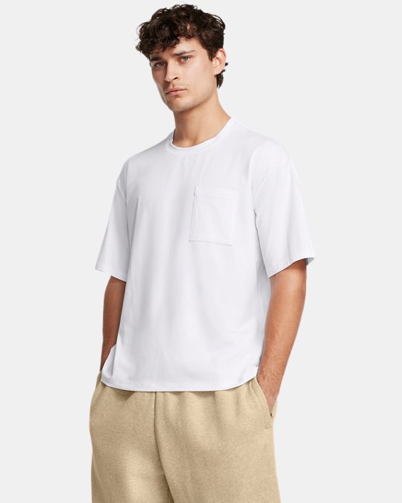 Męska koszulka z krótkimi rękawami UA Meridian Pocket, White, pdpMainDesktop image number 0